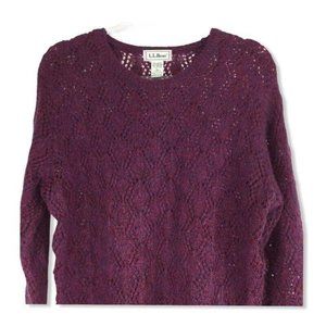 L.L. Bean Womens Pullover Sweater Red Wool Blend L